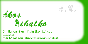 akos mihalko business card